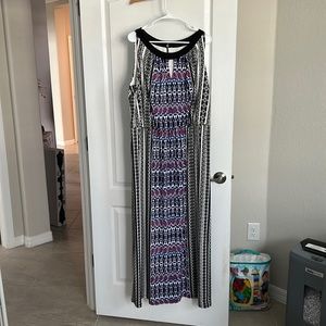 Black print dress great for work or a night out with the girls